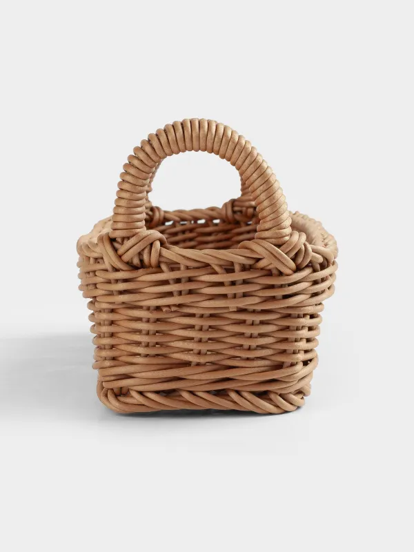 Корзина для продуктов, 28x11 см, с ручками, ротанг, прямоугольная, коричневая, Twig, image-4