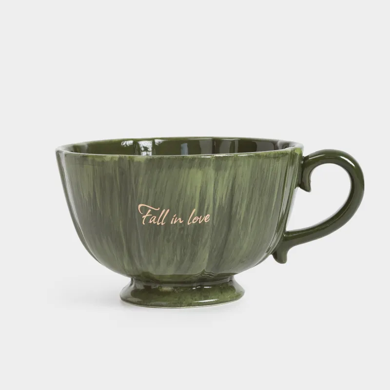 Кружка, 450 мл, керамика, зеленая, Белка внутри, Forest symphony