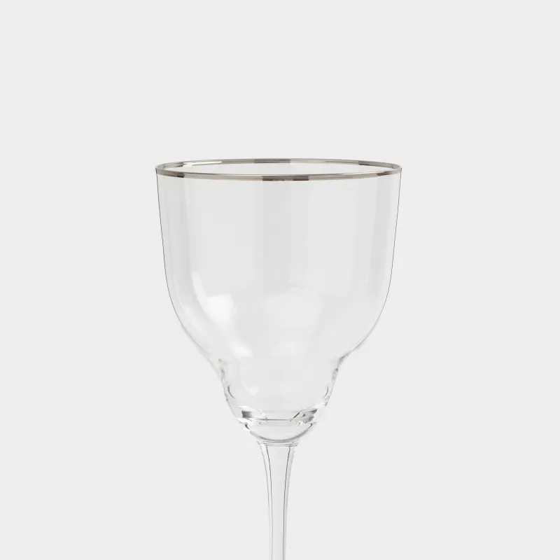 Бокал для вина, 320 мл, 2 шт, стекло, с серебристым кантом, Rimini silver, image-7