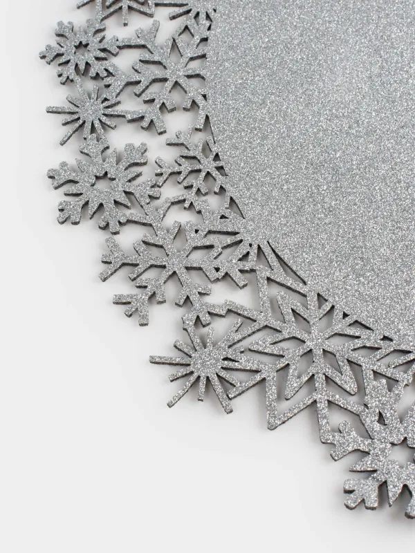Салфетка под приборы, 38 см, Снежинки, Felt mat, image-4
