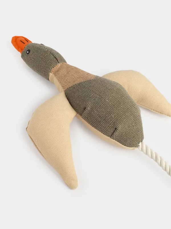 Игрушка для собак, 40 см, с пищалкой, полиэстер, бежевая, Утка, Frisky pet, image-3