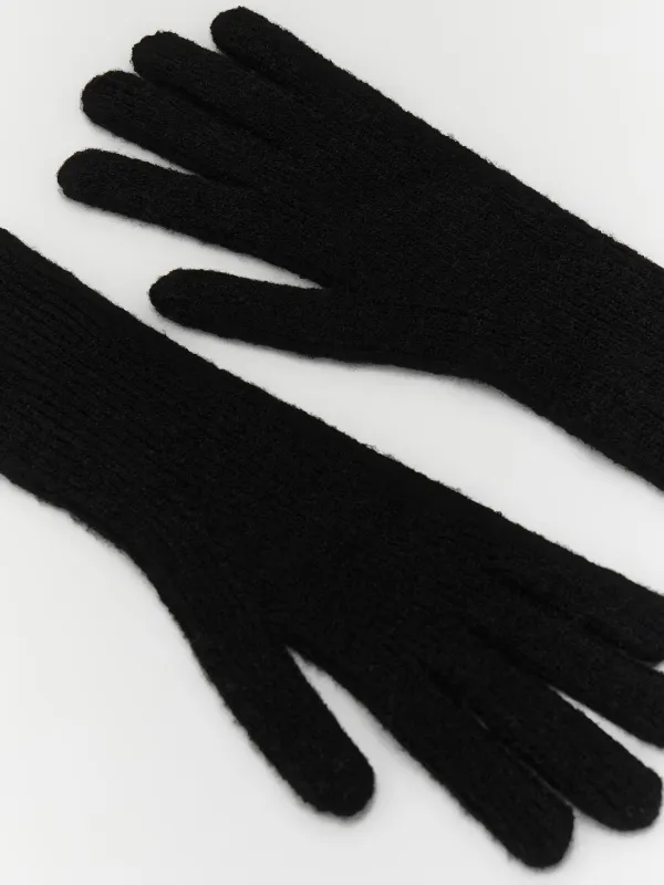 Перчатки женские, единый размер, акрил/полиэстер/нейлон, черные, Knitting, image-1