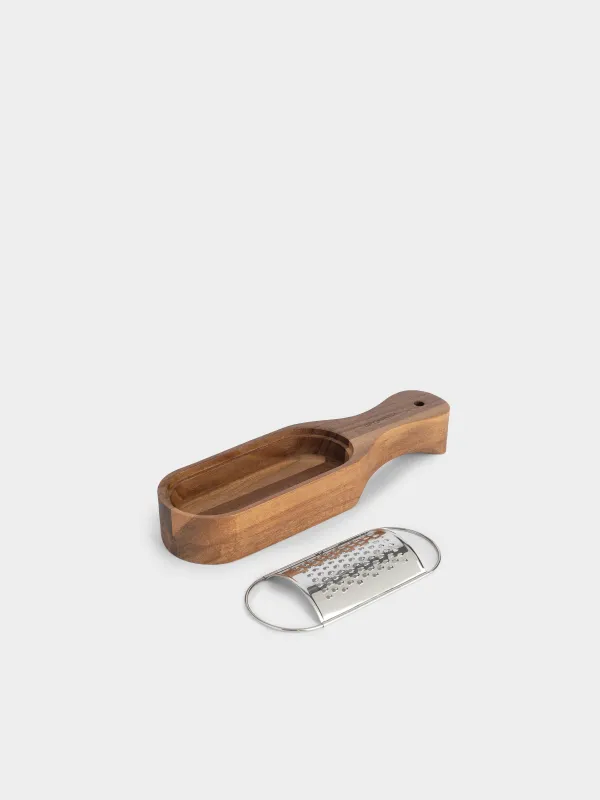Терка, 24х7 см, с контейнером, с ручкой, сталь/дерево, Noble tree, image-2