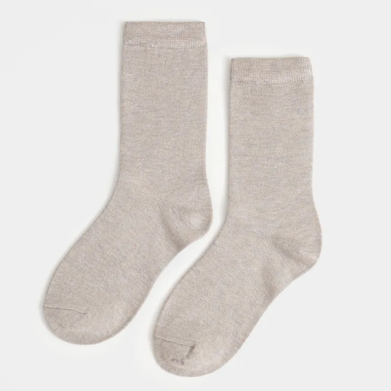 Носки с добавлением шерсти, бежевые, Density warm