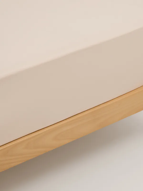 Простыня, 245х270 см, вареный хлопок, бежевая, Washed cotton, image-1