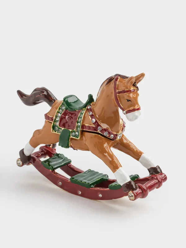 Шкатулка, 10х8 см, металл, коричневая, Лошадка, Antique horse, image-2