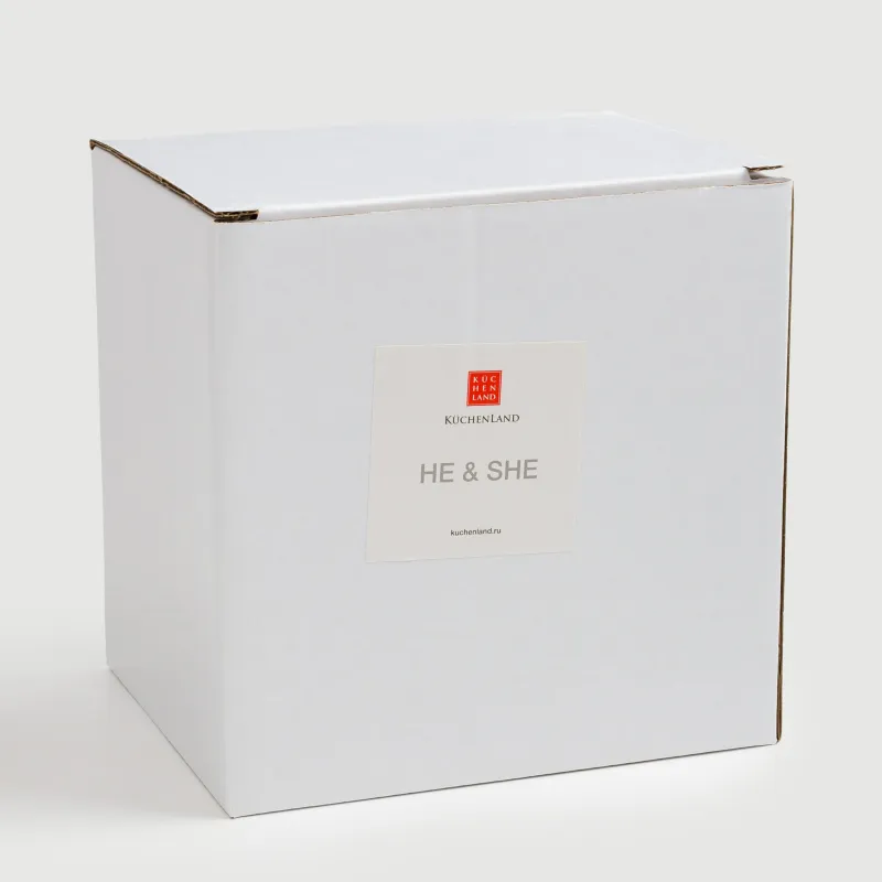 Пара чайная, 1 перс, 2 пр, 300 мл, керамика, молочная, Поцелуй, He&She, image-8