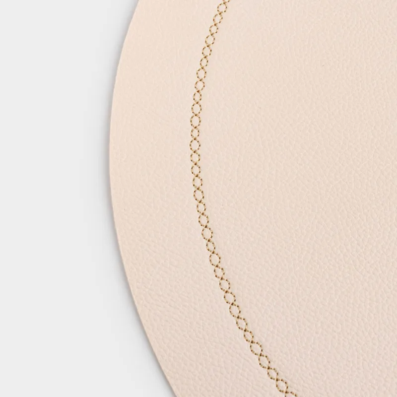 Салфетка под приборы, 38 см, ПВХ, круглая, бежевая, Rock, image-3