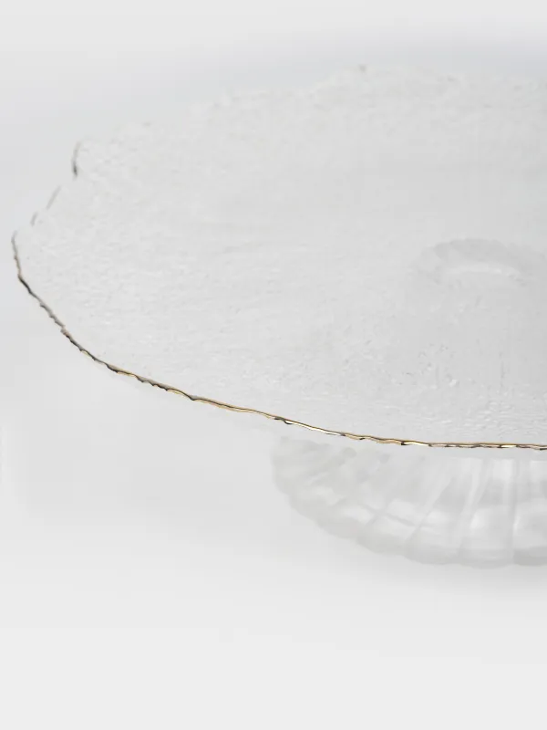 Блюдо на ножке, 27х8 см, с золотистым кантом, Berg, image-4