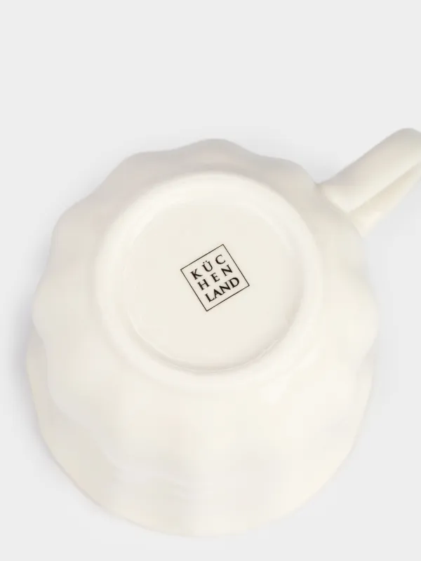 Кружка, 400 мл, фарфор P, с золотистым кантом, Волнистый край, Crumple gold, image-3