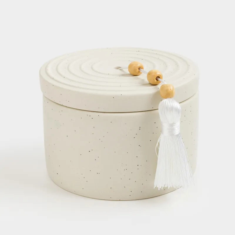 Свеча ароматическая, 7 см, в подсвечнике, с кисточкой, керамика, Coconut Milk, Delicia, image-2