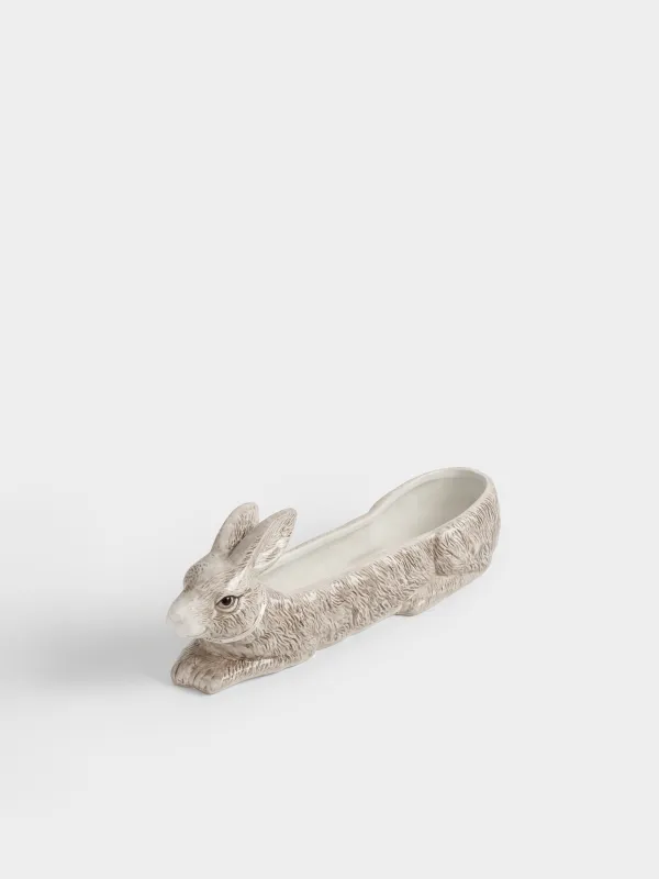 Конфетница, 34х11 см, керамика D, коричневая, Кролик, Easter lace, image-1