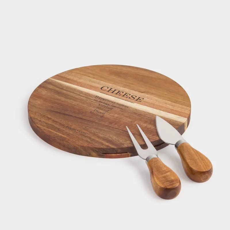 Набор для сыра, 3 пр, доска-блюдо, дерево/сталь, Noble tree, image-0