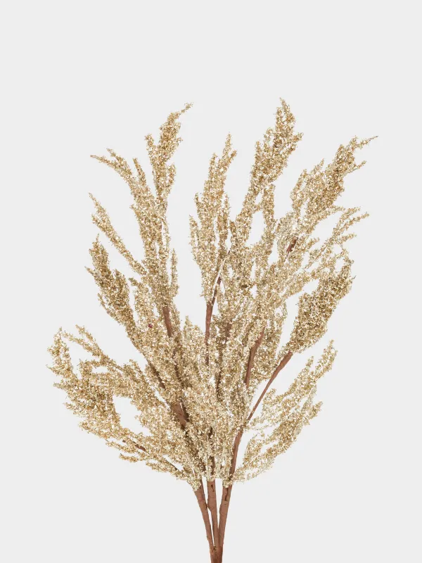 Ветка декоративная, 72 см, ПВХ/полиэстер, шампань, Ель, Conifer champagne, image-1