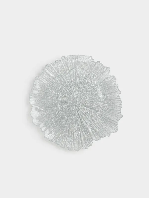 Блюдо, 34х2 см, стекло Р, серебристое, Verge, image-0