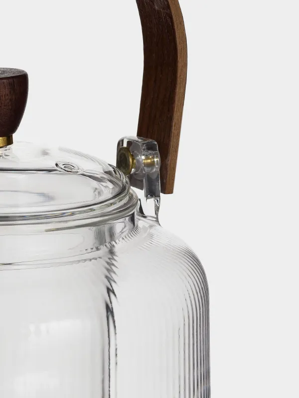 Чайник заварочный, 700 мл, стекло Б/дерево, Ribby wood, image-4