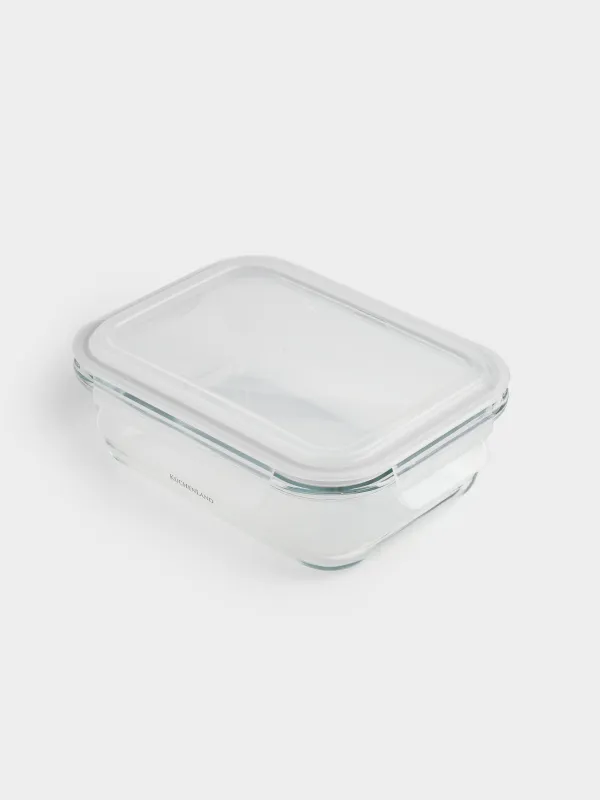 Контейнер, 970 мл, с клипсами, стекло Т/пластик, прямоугольный, Clip, image-1
