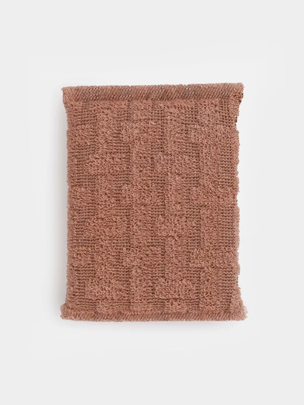 Губка для мытья посуды, 12х9 см, двустронняя, полиэстер/поролон, бронзовая, Лапки, Clean, image-1