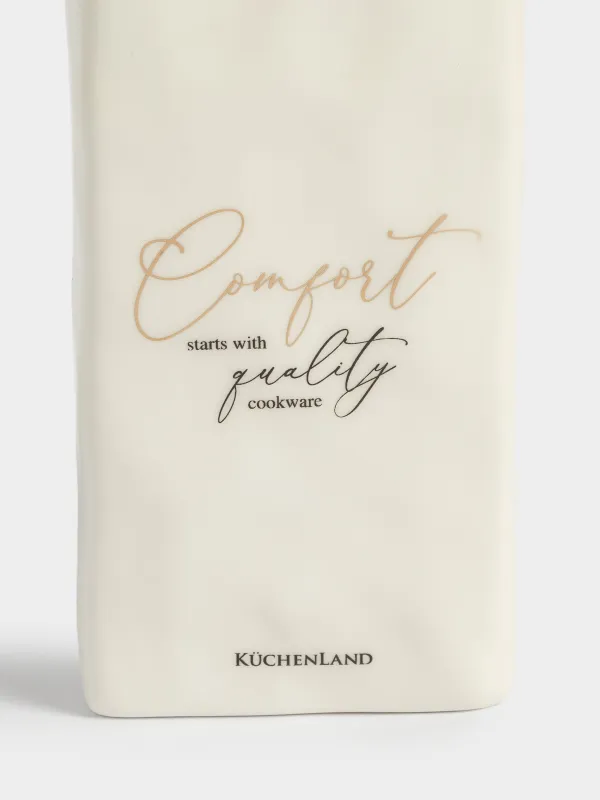 Подставка для кухонных принадлежностей, 15 см, керамика, молочная, Мятый эффект, Crumple kitchen, image-2