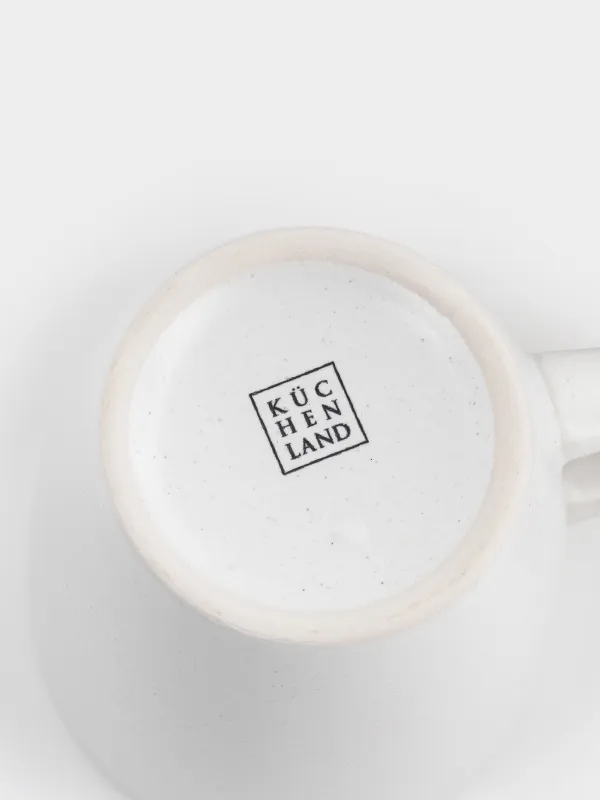 Кружка, 420 мл, 2 шт, керамика, молочная, в крапинку, Неровный край, Demicile light, image-3