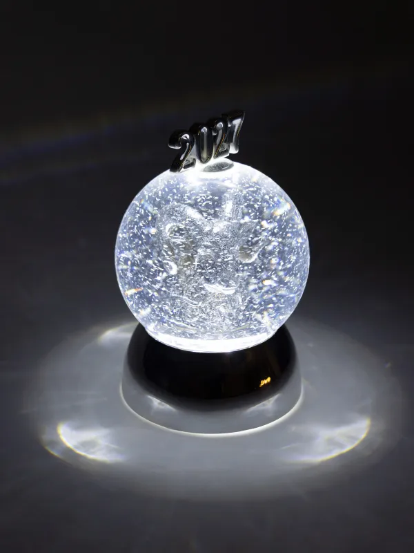 Снежный фонарь, 18 см, с подсветкой, Коза в шаре, Silver style, image-4