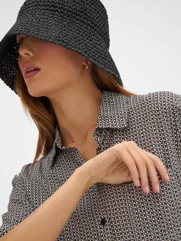 Панама, 57 см, единый размер, целлюлоза, черная, Banjo, image-2