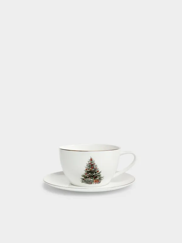 Пара чайная для завтрака, 480 мл, Елка с подарками, Christmas miracle classic, image-0