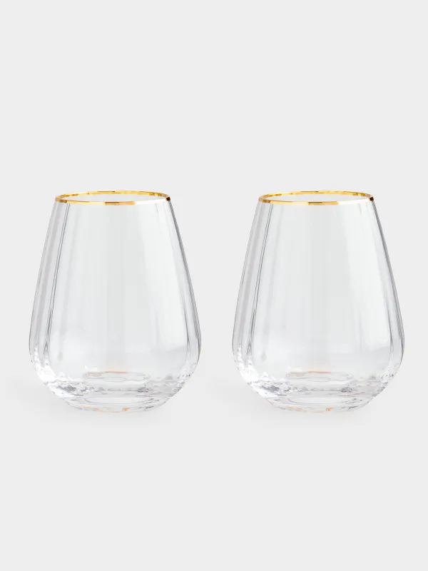 Стакан, 11 см, 430 мл, 2 шт, стекло, с золотистым кантом, Glyfada, image-0