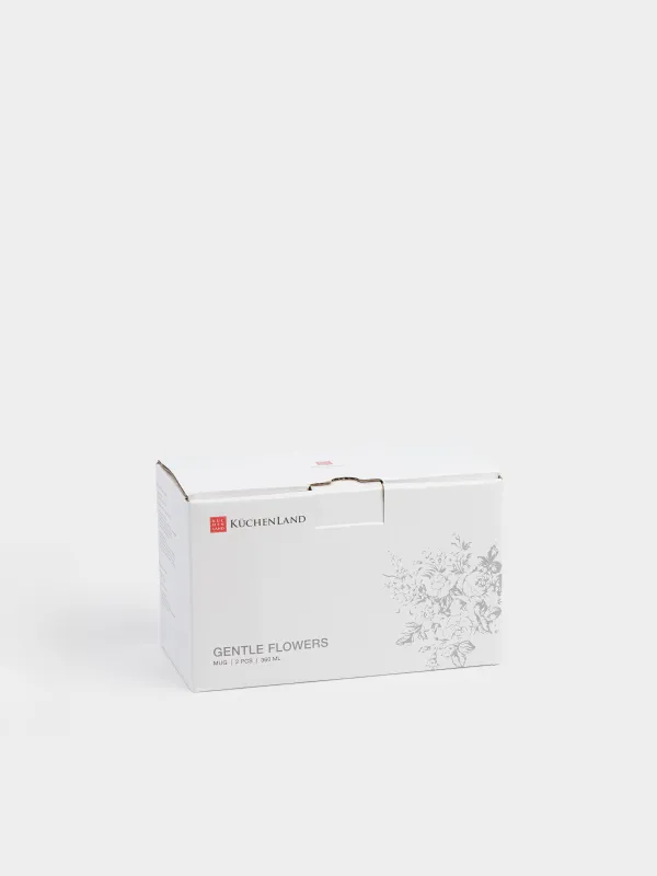 Кружка, 360 мл, 2 шт, Серые цветы, Gentle flowers, image-5