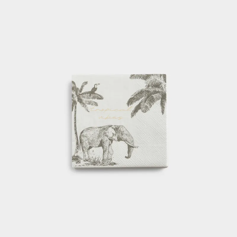 Салфетки бумажные, 21х21 см, 20 шт, Tropical vibes, image-0