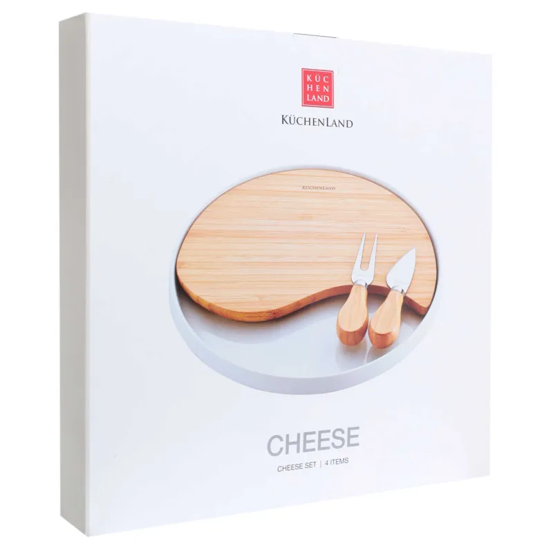 Набор для сыра, 4 пр, блюдо-доска на подставке, керамика/бамбук, Круг, Cheese, image-5