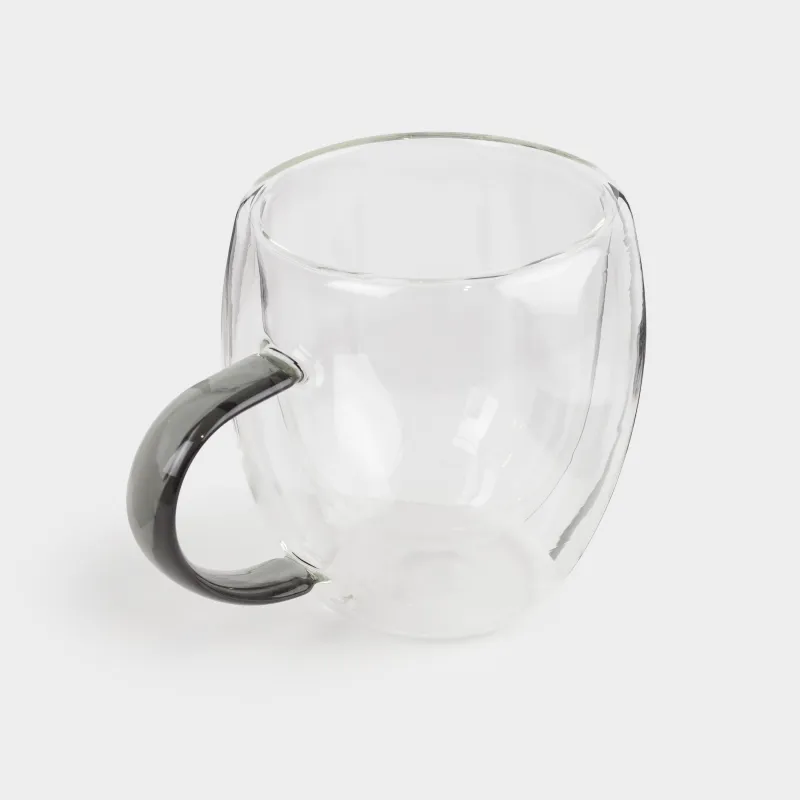 Кружка, 270 мл, стекло Б, черная ручка, Air, image-1