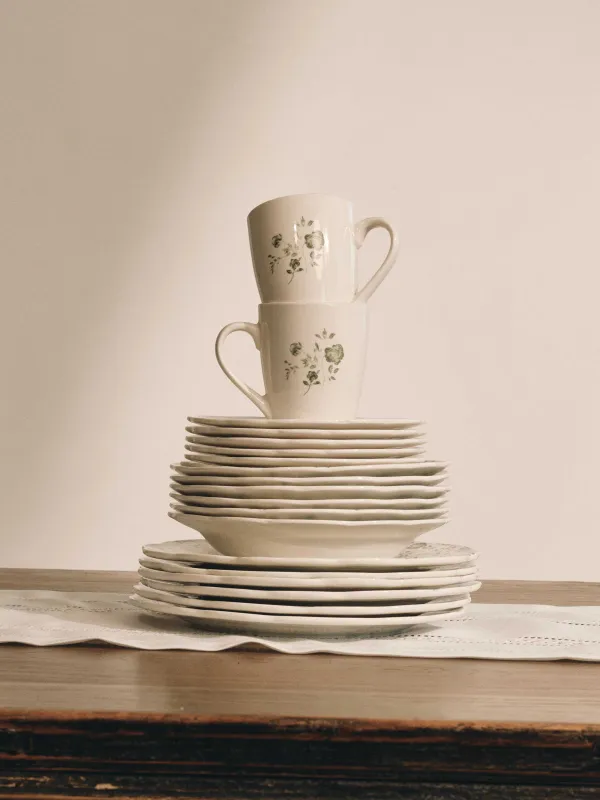 Сервиз обеденный, 6 перс, 18 пр, фарфор P, белый, Зеленые розы, Green rose, image-9