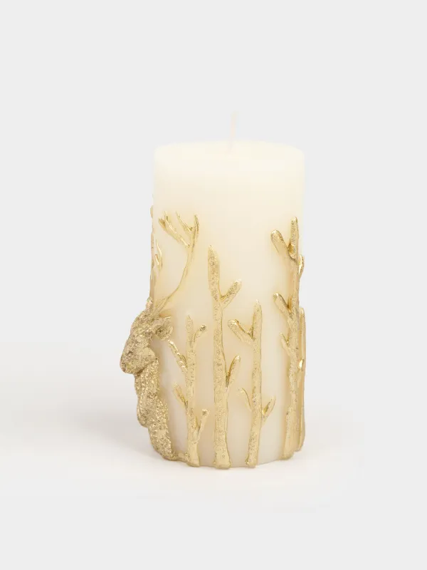 Свеча, 6x12 см, цилиндрическая, Олень, Deer candle, image-2