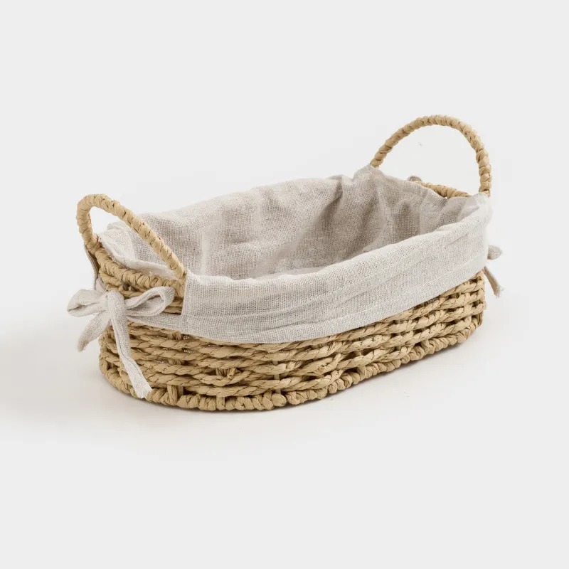 Корзина для хлеба, 25х16 см, плетеная, с ручками, целлюлоза/хлопок, овальная, Braided, image-1