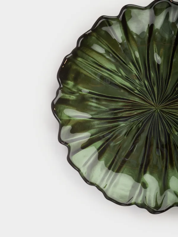 Тарелка закусочная, 21 см, стекло, зеленая, Verge, image-3