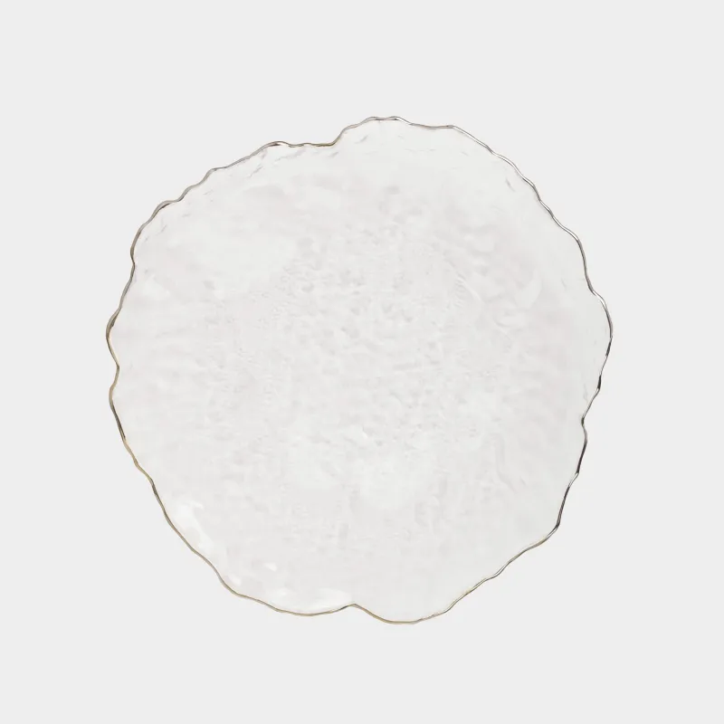 Блюдо, 26 см, стекло, с серебристым кантом, Nautilus silver, image-3