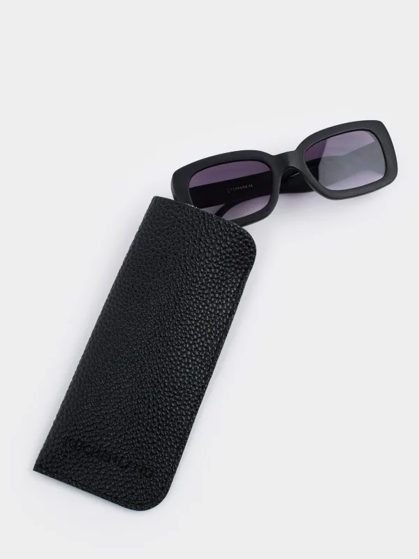 Футляр для очков, 18x8 см, полиуретан, черный, Memo, image-3