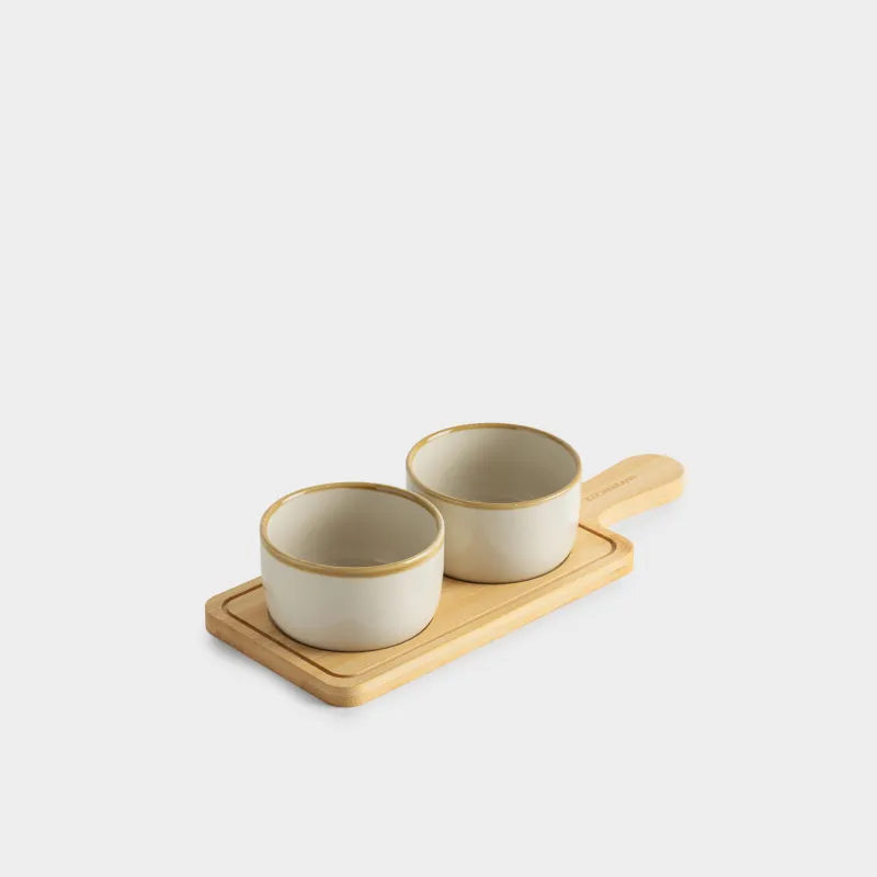 Набор для закусок, на подставке, молочный, Bamboo