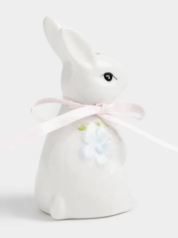 Емкость для соли или перца, 9 см, керамика D, молочная, Кролик с цветами, Rabbit bloome, image-3