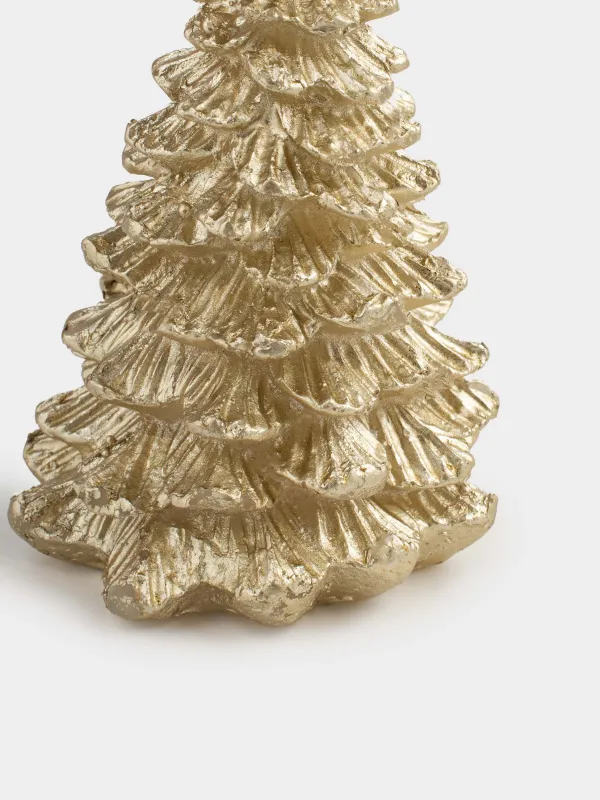 Свеча, 7x12 см, с блестками, золотистая, Елка, Fir candle, image-3