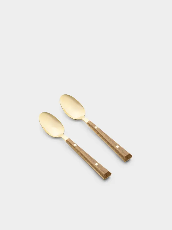 Ложка чайная, 2 шт, сталь/пластик, золотисто-коричневая, Colombo gold, image-1