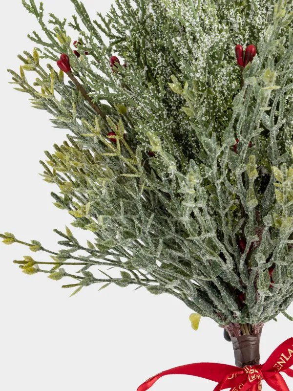 Букет декоративный, 40 см, пластик, Хвоя с бордовыми ягодами, Conifer decor, image-1
