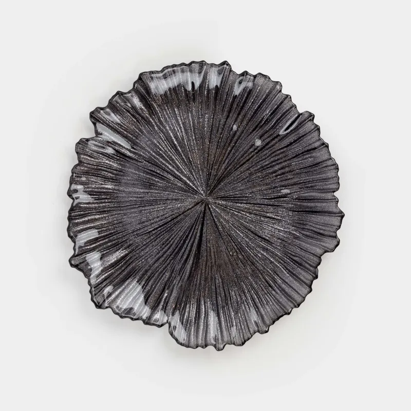 Тарелка обеденная, 28 см, стекло Р, серая, Verge