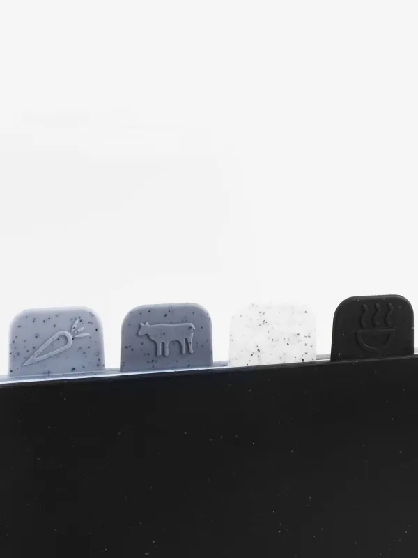 Доска разделочная, 28х19 см, 4 шт, в подставке, пластик, в крапинку, серый микс, Speck, image-4