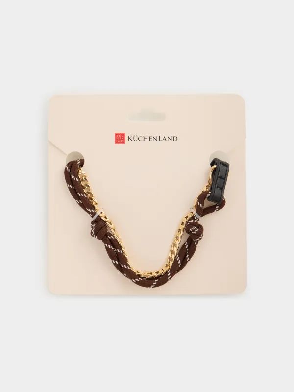 Брелок, 35 см, металл/полиуретан/полиэстер, коричнево-черный, Knot, image-4