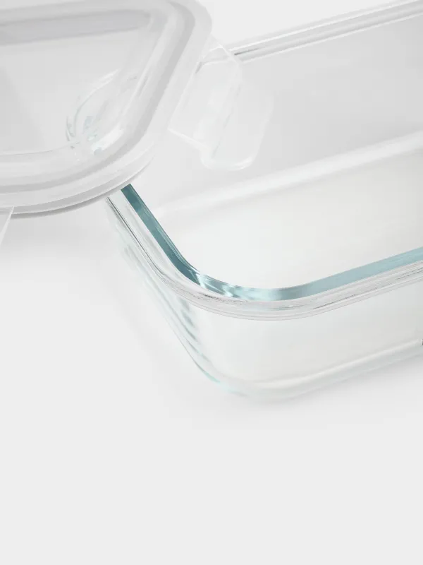Контейнер, 640 мл, с клипсами, стекло Т/пластик, прямоугольный, Clip, image-3