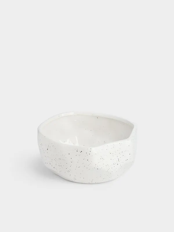 Ваза для фруктов, в крапинку, молочная, Crumple speckled, image-3