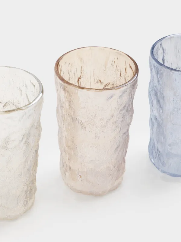 Стакан, 13 см, 350 мл, 4 шт, стекло Р, цветной микс, Мятый эффект, Crumple color, image-2