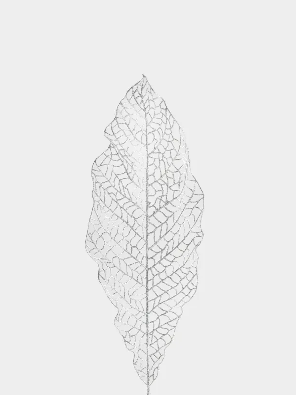 Ветка декоративная, 80 см, Серебристый лист, Sparkle decor, image-1
